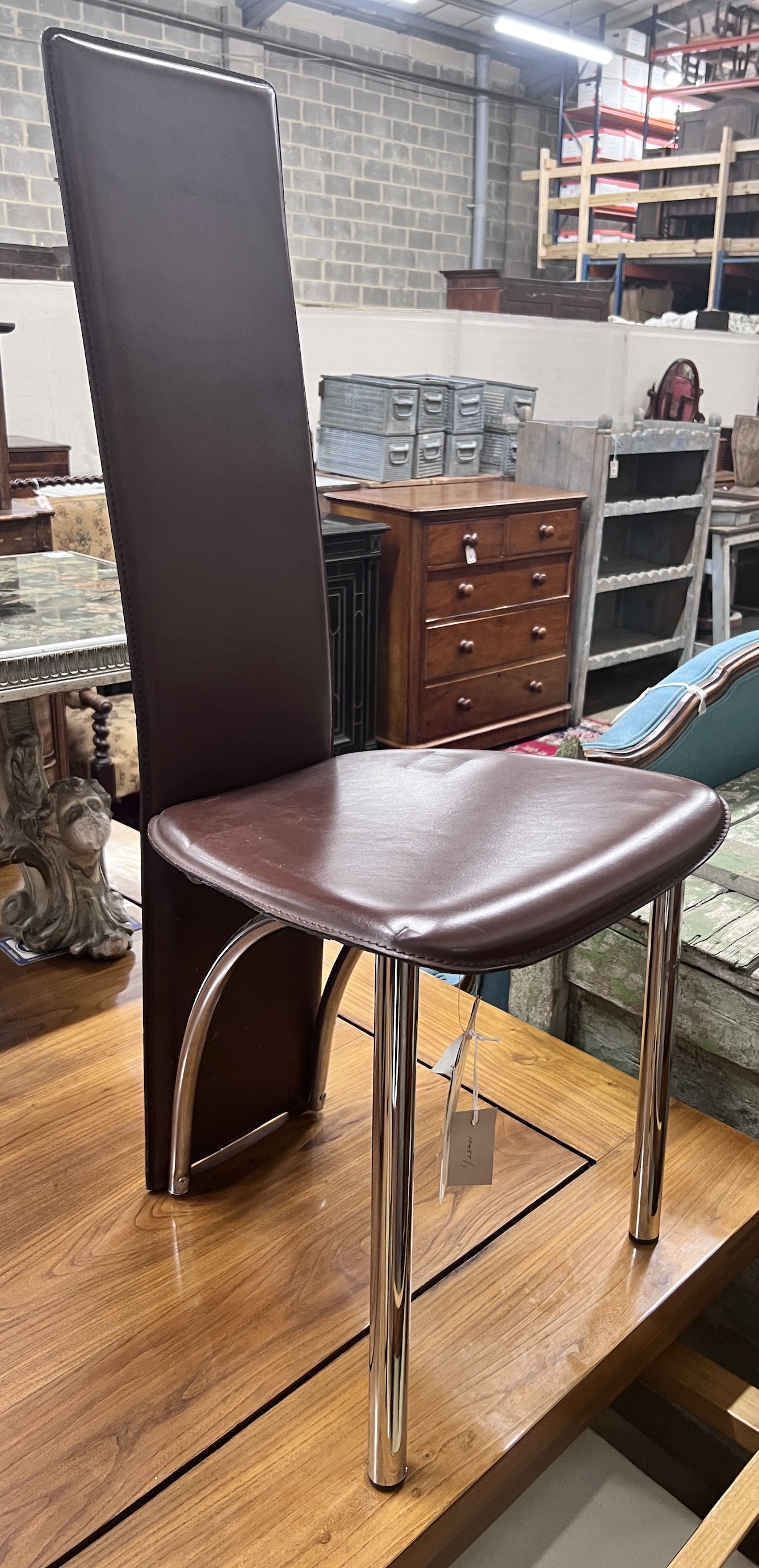 A contemporary Frag Cipro leather single chair, height 104cm